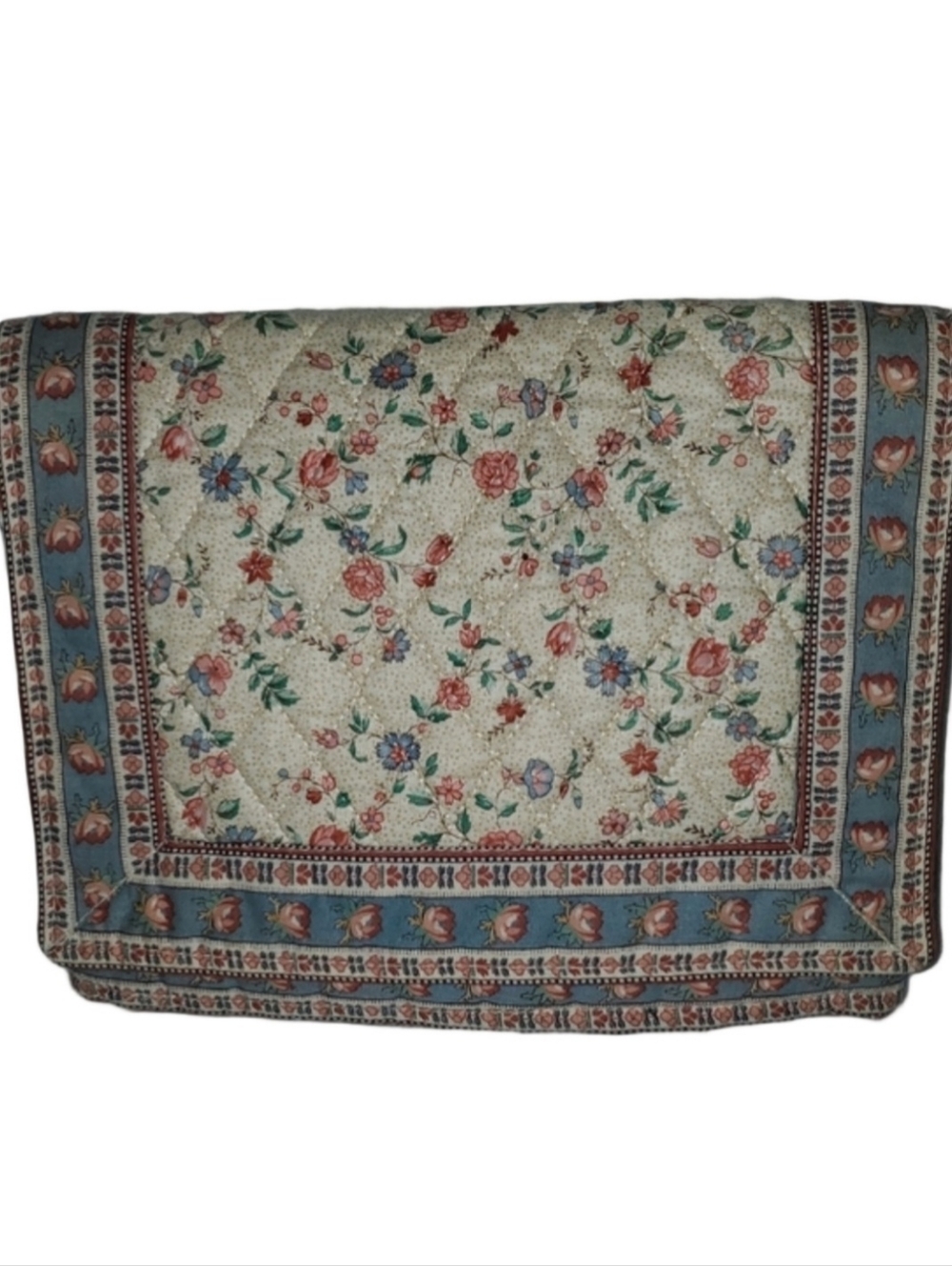 VTG Vera Bradley Indiana Cream Quilted Floral Crossbody Bag Retired 1980s - Picture 2 of 14